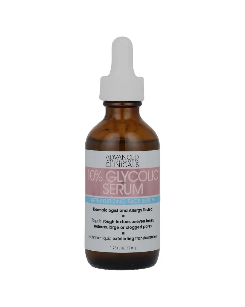 Advanced Clinicals, Sérum de ácido glicólico al 10 % para reducir arrugas y manchas em la piel, 52 ml