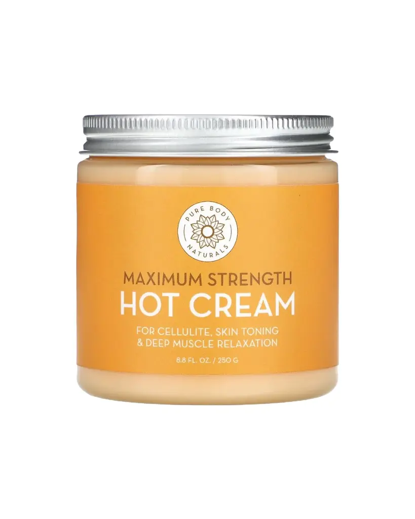 Pure Body Naturales, Crema caliente de máxima concentración para aliviar la tensión muscular, 250 g