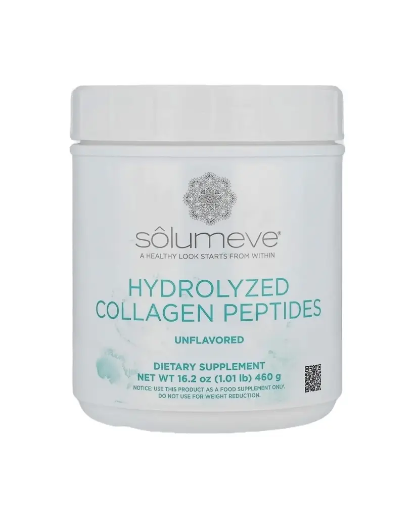 Solumeve, Polvo con Péptidos de colágeno hidrolizado sin sabor para mejorar la salud de la piel, cabello y uñas 460 g