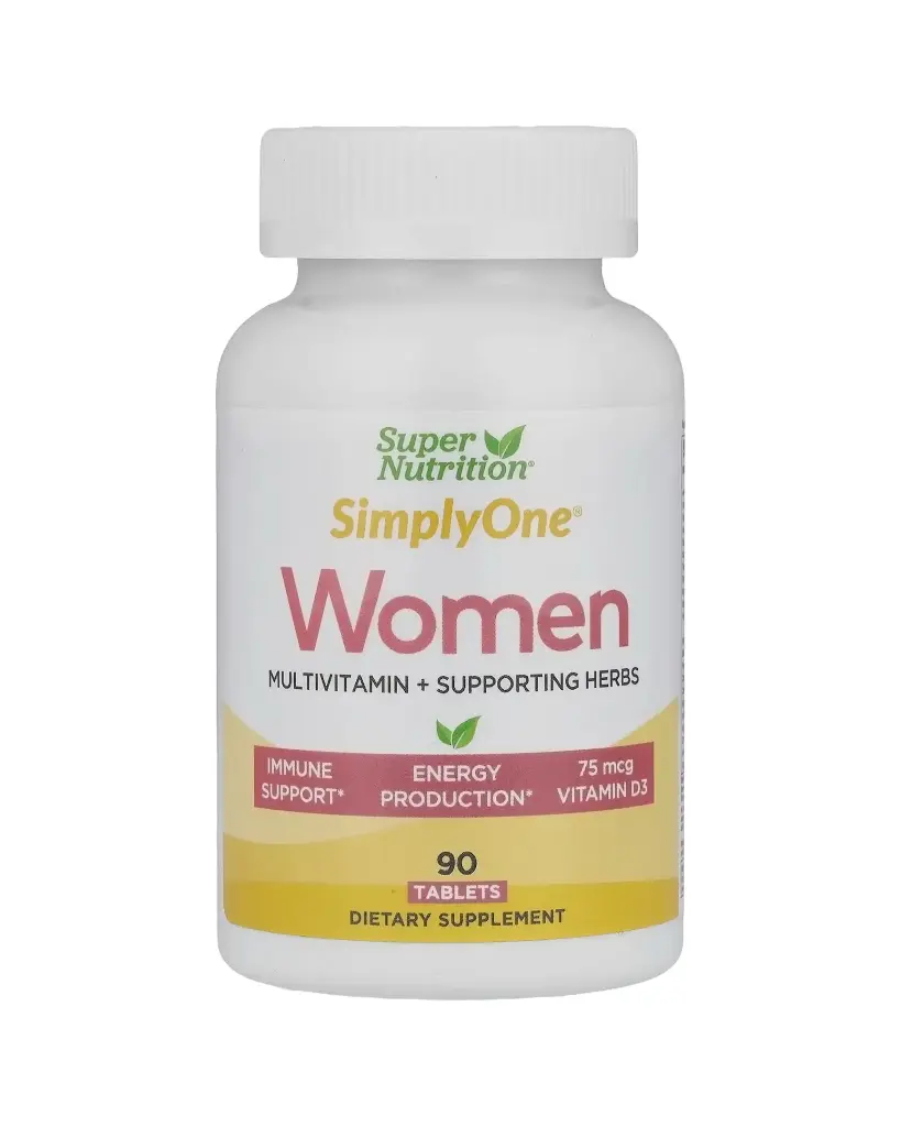 Super Nutrition, Suplemento multivitamínico más hierbas de refuerzo para mujeres, 90 comprimidos
