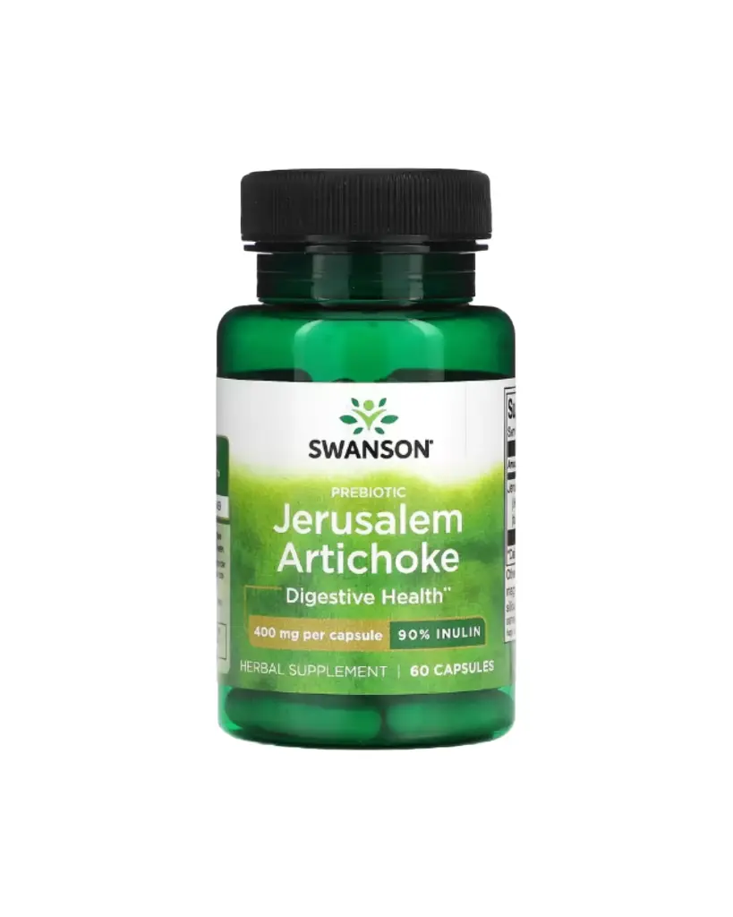 Swanson, Alcachofa de Jerusalén prebiótica nutre las bacterias benéficas del intestino, 400 mg, 60 cápsulas