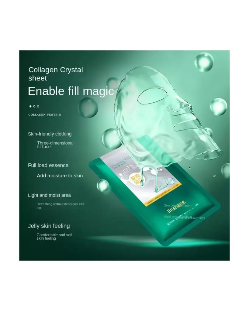 JINSHANE, Mascarilla Facial de Colágeno Cristal con Algas Marinas