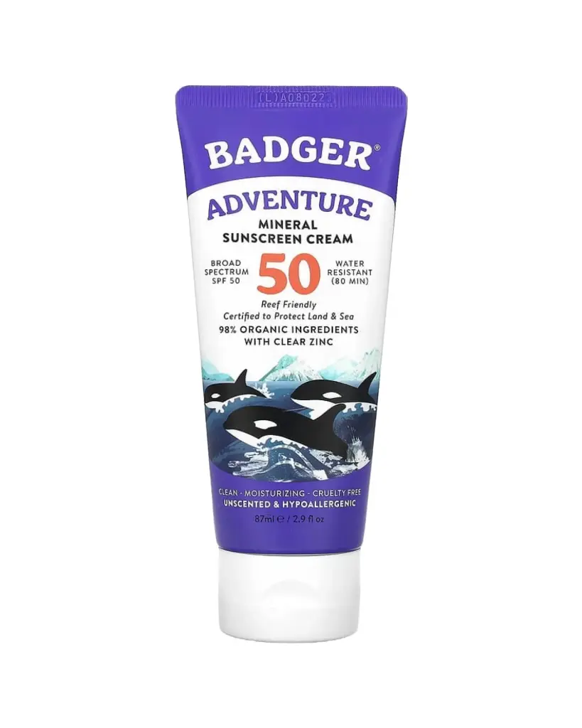 Badger Company, Protector solar mineral en crema, FPS 50, Sin fragancia, 87 ml (2,9 oz. líq.)