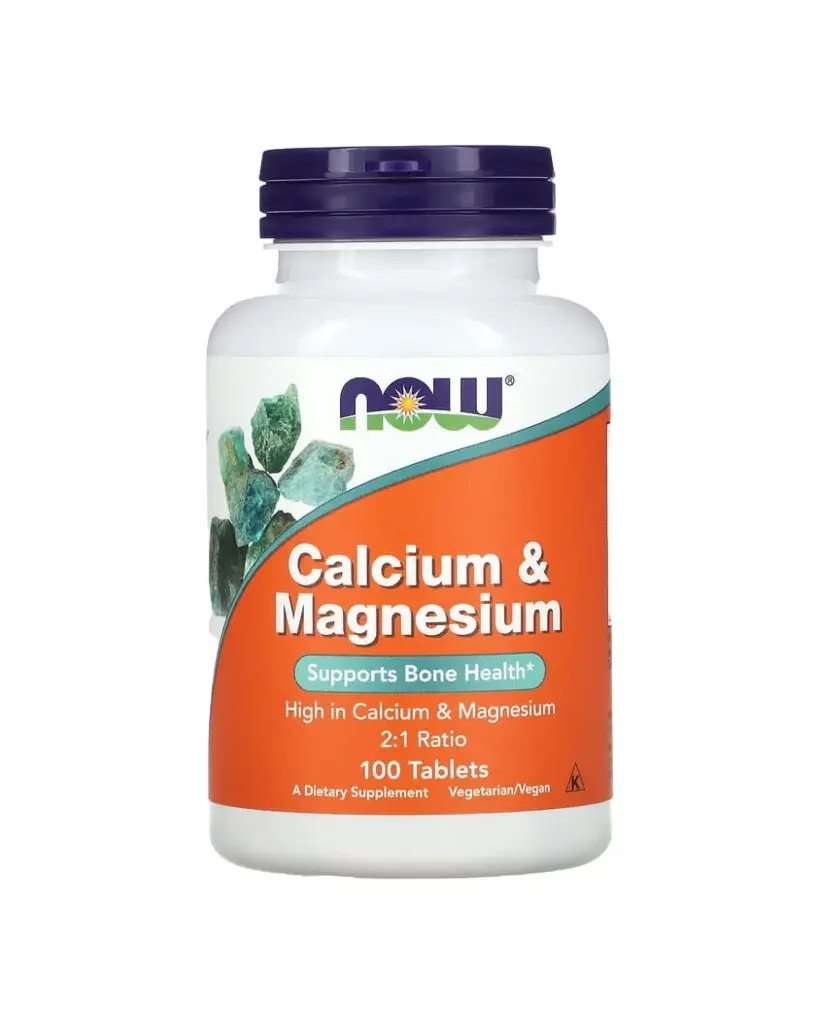 Now Foods, Suplemento alimenticio de calcio y magnesio 100 comprimidos