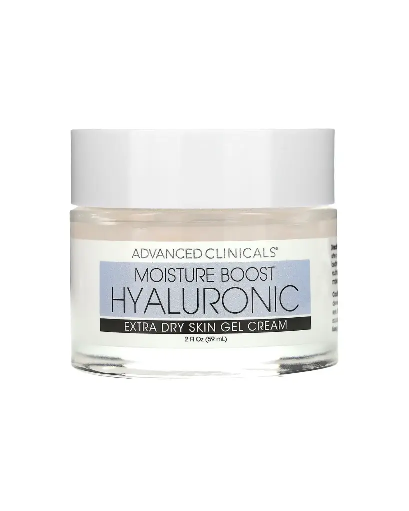 Advanced Clinicals, Crema facial en gel humectante con ácido hialurónico para piel extra seca, 2 oz. líq. oz. (59 ml)