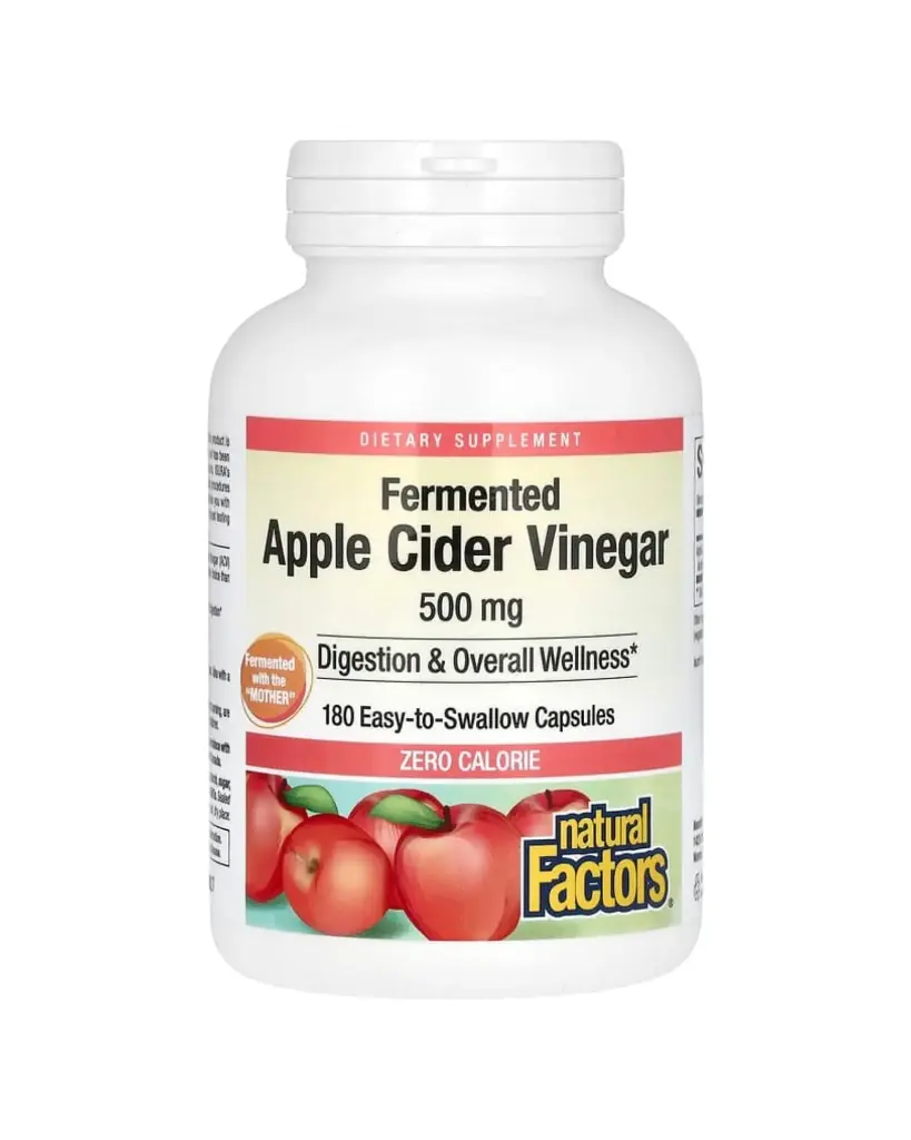 Natural Factors, Vinagre de sidra de manzana, 500 mg, 180 cápsulas