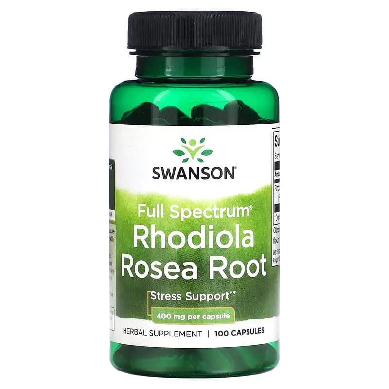 Swanson, Raíz de Rhodiola rosea de espectro completo, 400 mg, 100 cápsulas