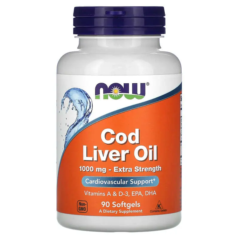 Now Foods, Aceite de hígado de bacalao, Extrafuerza, 1000 mg, 90 cápsulas blandas