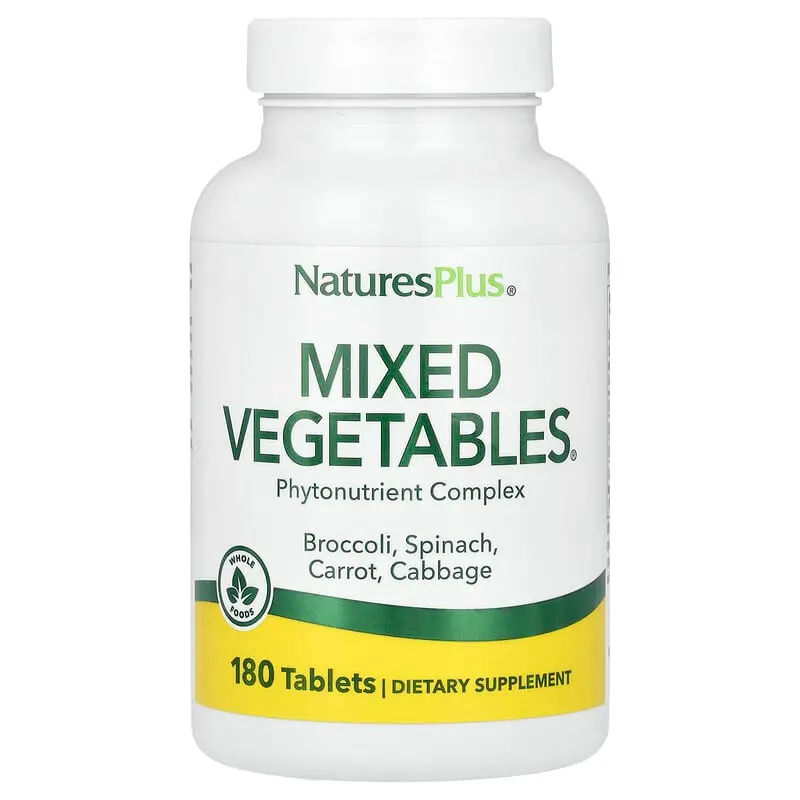 NaturesPlus, Mix Vegetables (Vetegales Mixtos), 180 Tabletas