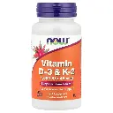 Now Foods, Vitamina D3 y vitamina K2, 120 cápsulas vegetales