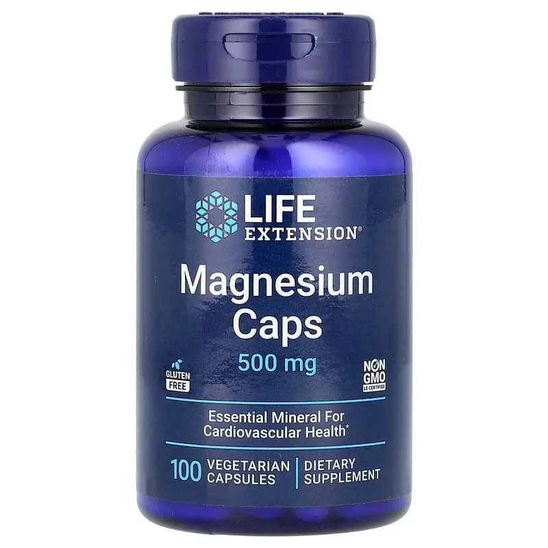 Life Extension, Magnesio en cápsulas, 500 mg, 100 cápsulas vegetales