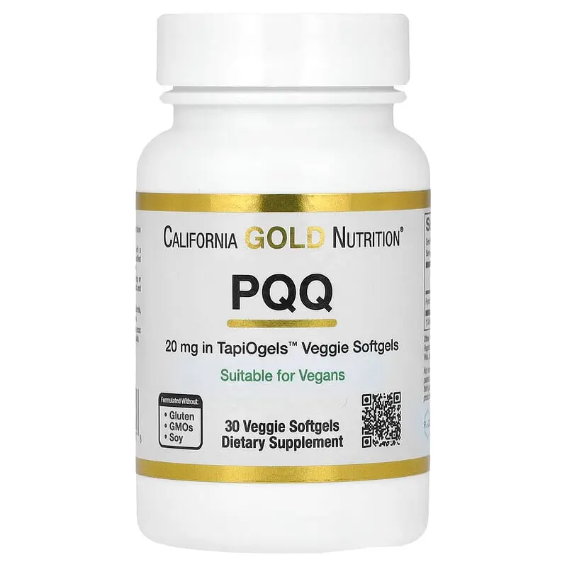 California Gold Nutrition, PQQ, 20 mg, 30 cápsulas blandas vegetales