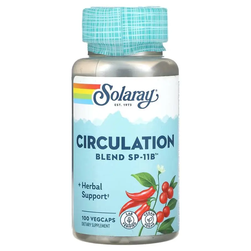 Solaray, Mezcla para la circulación Sp-11B` 100 cápsulas vegetales