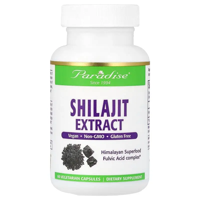 [A0370] Paradise Herbs, Extracto de shilajit, 250 mg, 60 cápsulas vegetales