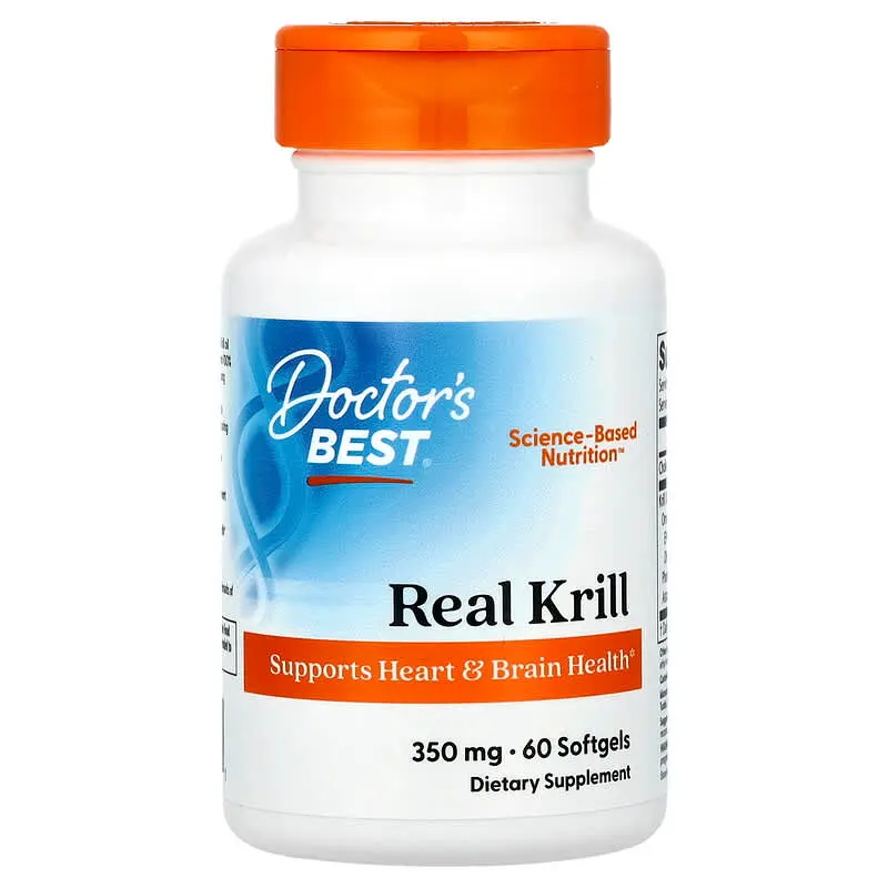 Doctor's Best, Kril real, 60 cápsulas blandas