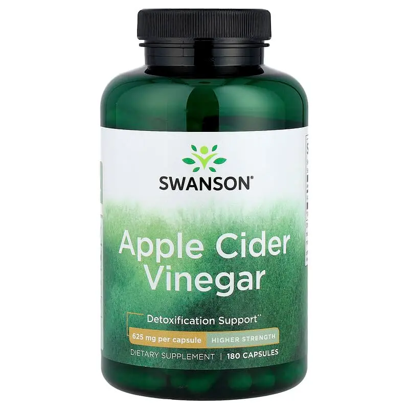 Swanson, Vinagre de sidra de manzana, Mayor concentración, 625 mg, 180 cápsulas