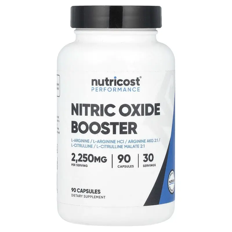 Nutricost, Suplemento para favorecer el rendimiento, Potenciador del óxido nítrico, 90 cápsulas