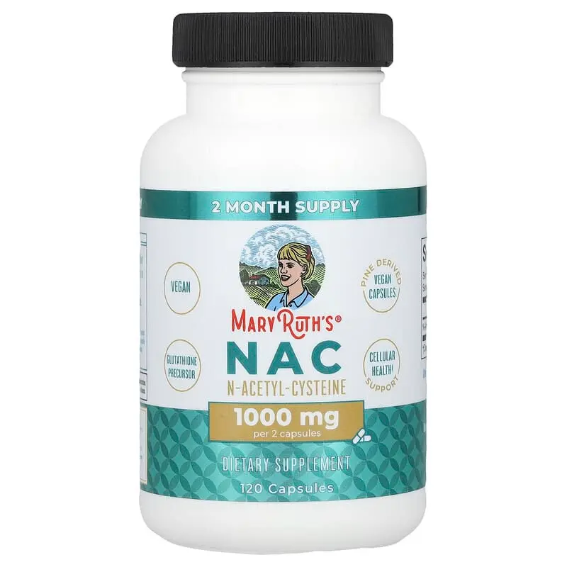 MaryRuth's, NAC, 1000 mg, 120 cápsulas (500 mg por cápsula)