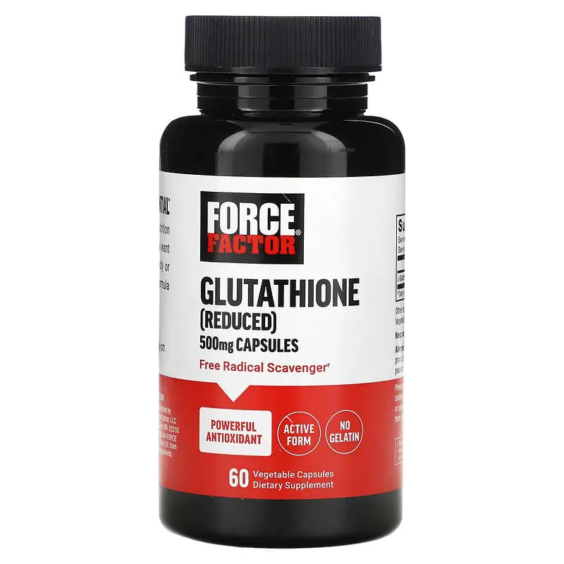 Force Factor, Glutatión (reducido), 500 mg, 60 cápsulas vegetales