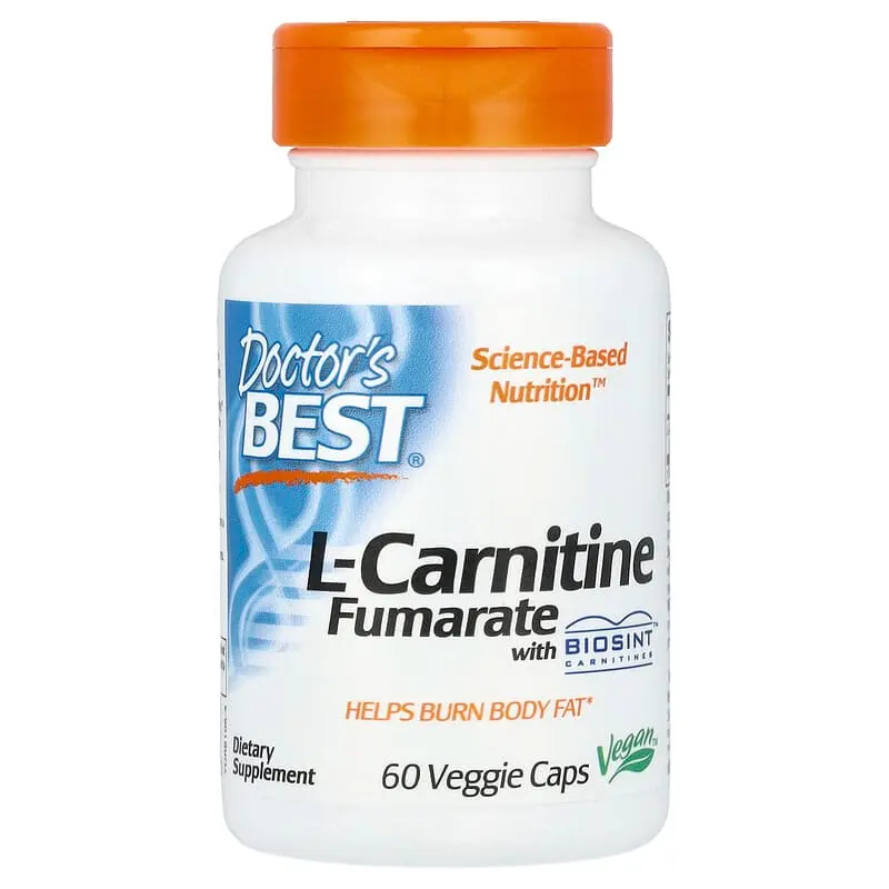 Doctor's Best, Fumarato de L-carnitina con carnitina Biosint, 60 cápsulas vegetales (500 mg por cápsula vegetal)