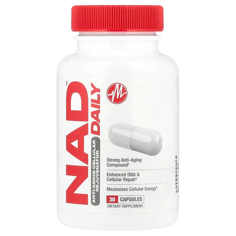 Metabolic Nutrition, NAD DAILY™, Agente rejuvenecedor celular antienvejecimiento, 30 cápsulas