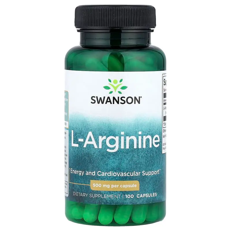 Swanson, L-arginina, 500 mg, 100 cápsulas