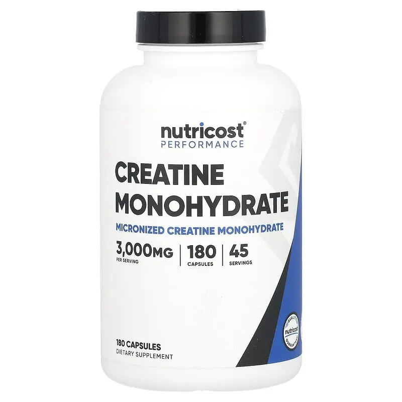 Nutricost, Performance, Monohidrato de Creatina, 180 Cápsulas (750 mg por cápsula)