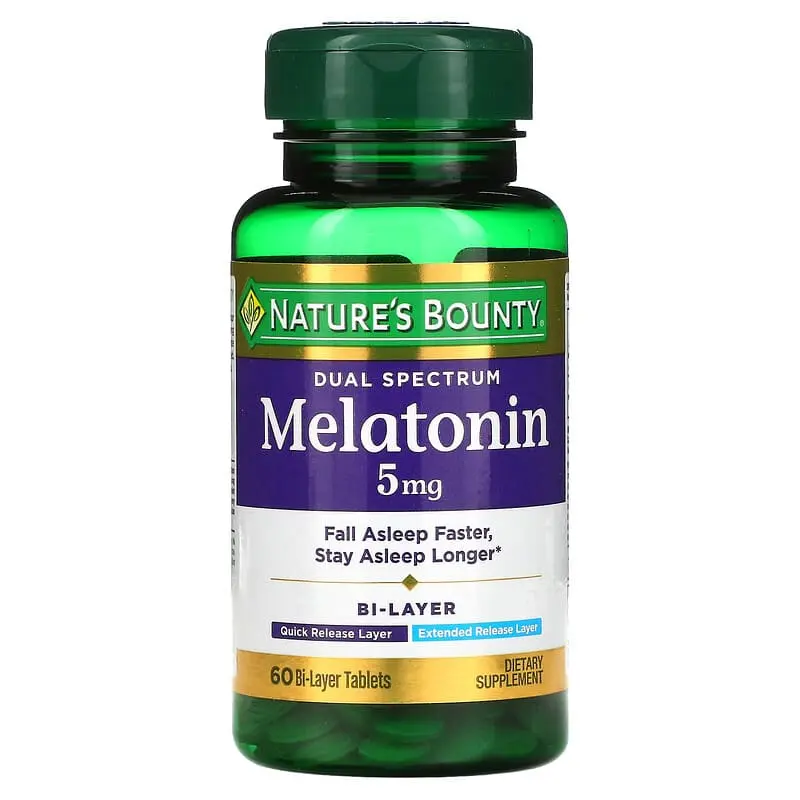 Nature's Bounty, Melatonina (Dual Spectrum), 5 mg, 60 Tabletas