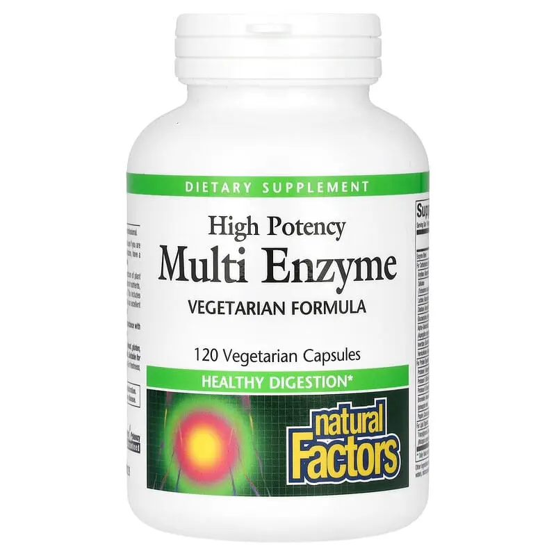 Natural Factors, Alta Potencia, Multi-Enzimas, 120 Cápsulas Vegetarianas