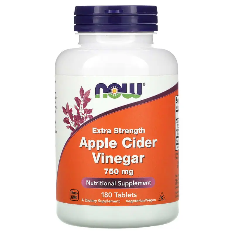NOW Foods, Vinagre de sidra de manzana, 750 mg, 180 comprimidos