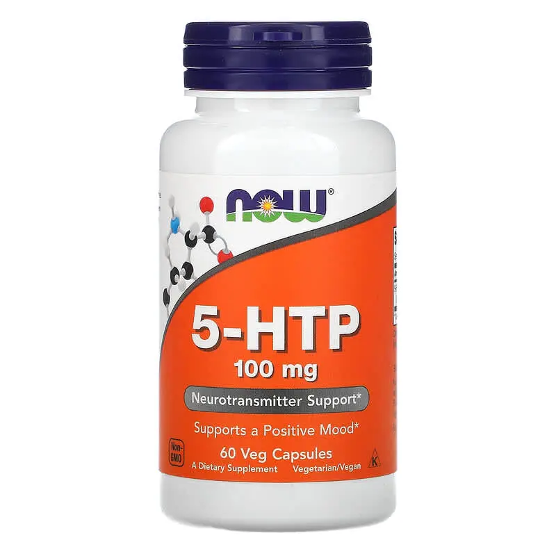 NOW Foods, 5-HTP, 100 mg, 60 cápsulas vegetales