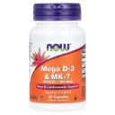 NOW Foods, Mega vitamina D3 y MK-7, 60 cápsulas
