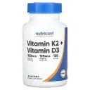 Nutricost, Vitamina K2 y vitamina D3, 120 cápsulas blandas