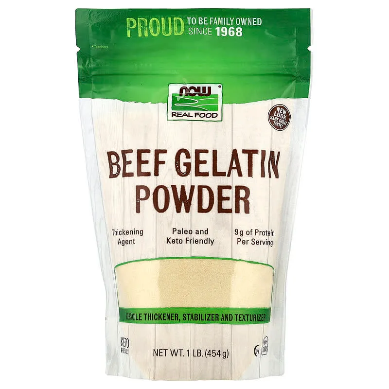 NOW Foods, Real Food, Gelatina de carne de res en polvo, 454 g (1 lb)
