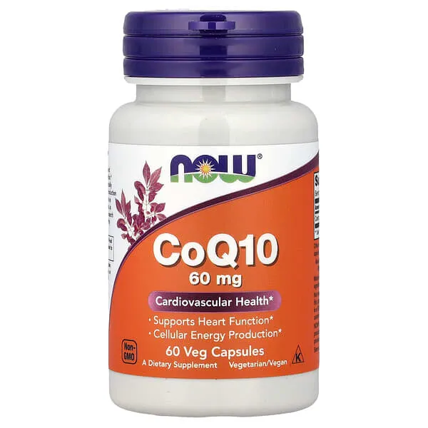NOW Foods, CoQ10, 60 mg, 60 cápsulas vegetales
