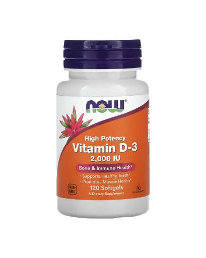 [A0049] Now Foods, Vitamina D3, Alta potencia, 2000 UI, 120 cápsulas blandas