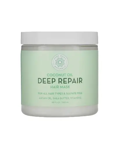[A0053] Pure Body Naturales, Aceite de coco, mascarilla para el cabello de reparación profunda, 260 ml