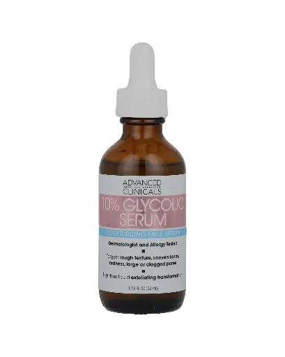 [A0058] Advanced Clinicals, Sérum de ácido glicólico al 10 % para reducir arrugas y manchas em la piel, 52 ml