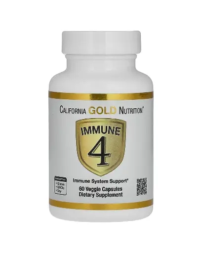 [A0069] California Gold Nutrition, Immune 4, Suplemento de refuerzo inmunitario, 60 cápsulas vegetales