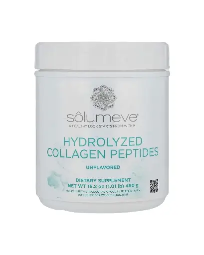 [A0109] Solumeve, Polvo con Péptidos de colágeno hidrolizado sin sabor para mejorar la salud de la piel, cabello y uñas 460 g