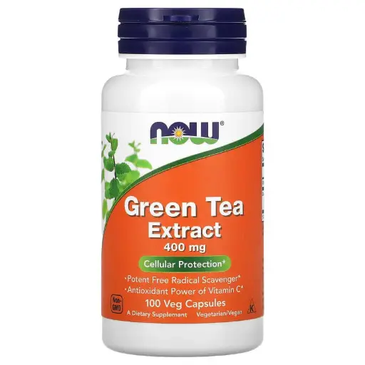 [A0154] NOW Foods, Extracto de té verde, 400 mg, 100 cápsulas vegetales