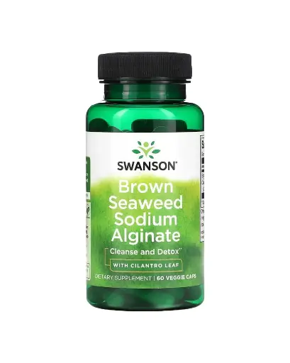 [A0182] Swanson, Alginato de sodio y algas marinas con hoja de cilantro 60 cápsulas vegetales