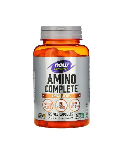 [A0206] NOW Foods, Sports, Amino Complete, Aminoácidos, 120 cápsulas vegetales