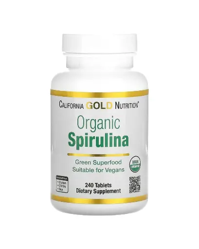 [A0217] California Gold Nutrition, Espirulina orgánica, Producto orgánico certificado por el USDA, 500 mg, 240 comprimidos
