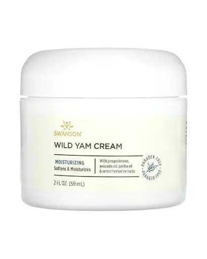 [A0244] Swanson, Crema de ñame silvestre ayuda a aliviar síntomas de la perimenopausia y menopausia 59 ml (2 oz. Líq.)