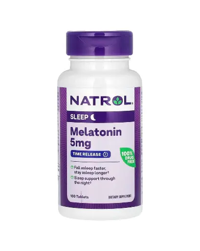 [A0265] Natrol, Melatonina, Liberación prolongada, 5 mg, 100 comprimidos