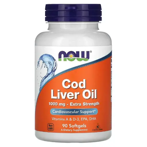 [A0304] Now Foods, Aceite de hígado de bacalao, Extrafuerza, 1000 mg, 90 cápsulas blandas