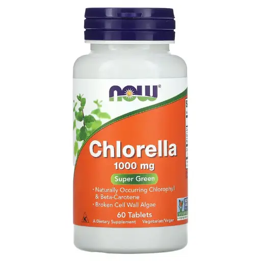 [A0306] Now Foods, Clorela, 1000 mg, 60 comprimidos