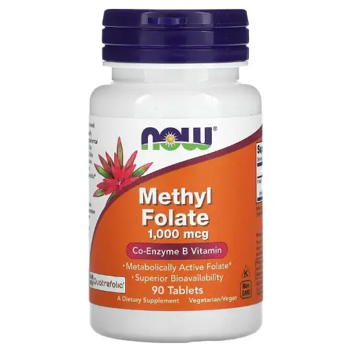 [A0323] NOW Foods, Metilfolato, 1000 mcg, 90 comprimidos
