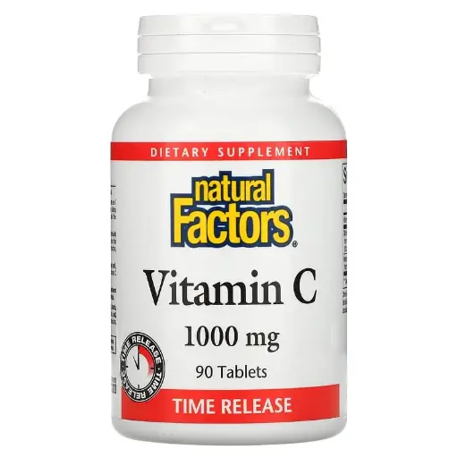 [A0332] Natural Factors, Vitamina C, Liberación prolongada, 1000 mg, 90 comprimidos